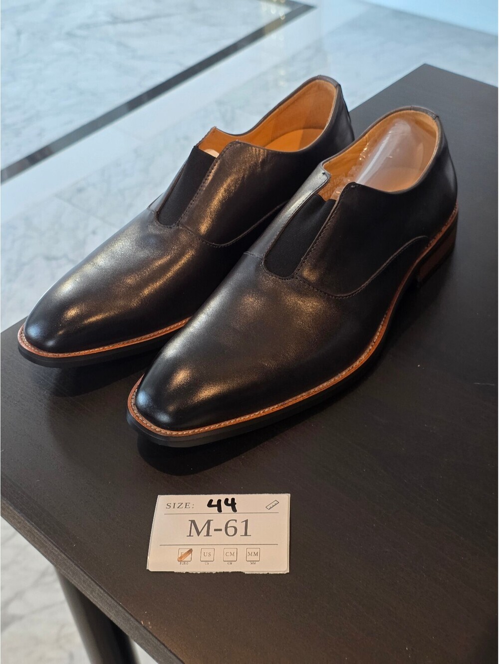 Men's Black Slip-On Leather Dress Shoes